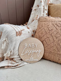 Pine + acrylic Baby Announcement plaque (verison 2)