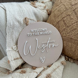 Name announcement plaque - welcome to the world