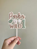 Wild One cake topper with custom name (4 colour)