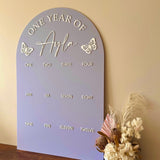 One Year of… Acrylic Photo board + acrylic text (butterfly)