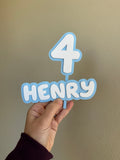 Name/Number Layered Cake topper set (bluey theme)