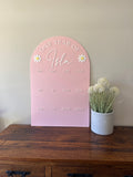 One Year of… Acrylic Photo board + acrylic text (floral)