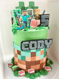 Minecraft Name/Number Layered Cake topper set