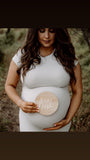 Pine + acrylic Baby Announcement plaque