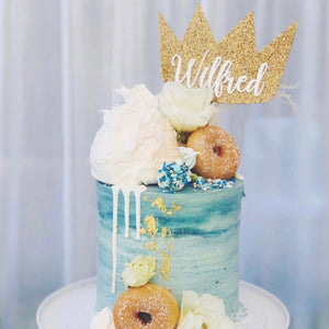 Crown 2 tone cake topper