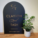 Arched Acrylic Sign + acrylic text (large)