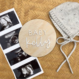 Pine + acrylic Baby Announcement plaque