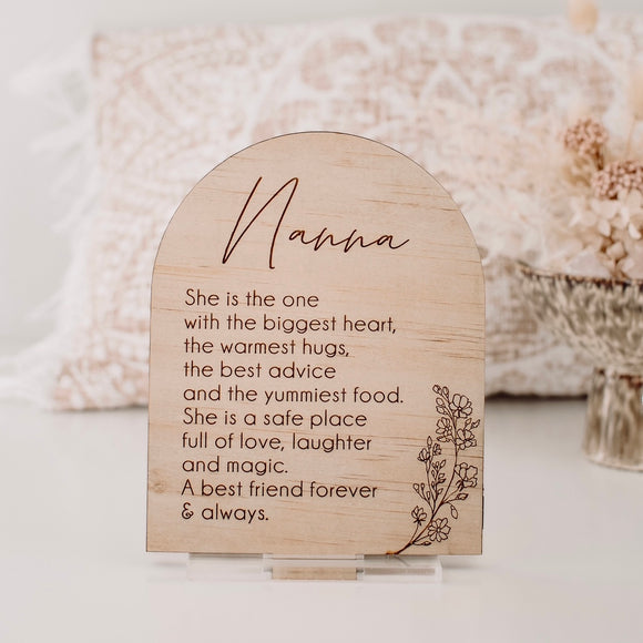 Nanna arch plaque