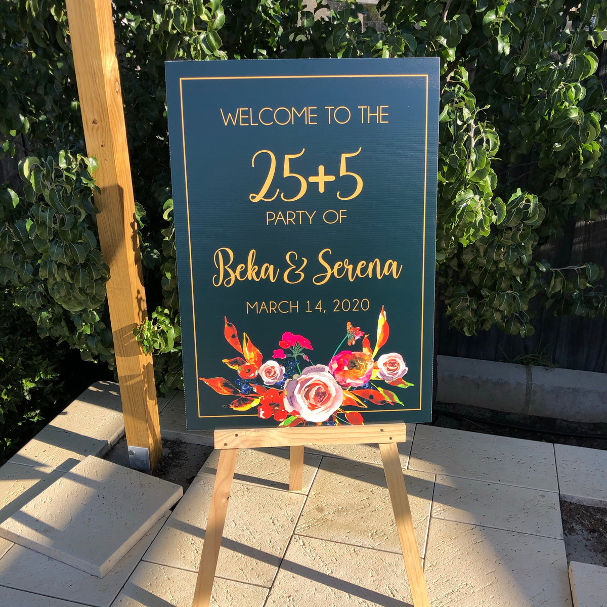 Corflute sign (black + floral) – Barleyboy Creative