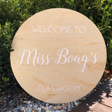 Wood + vinyl sign
