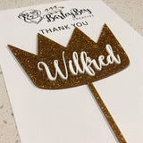 Crown 2 tone cake topper