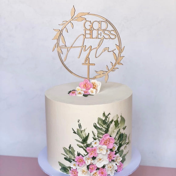 Cake Topper (round + cross)