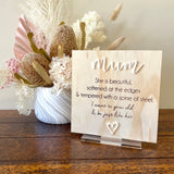 Mum square plaque