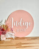 Peach Acrylic circle sign