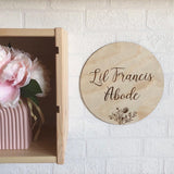 Flower plaque with custom text