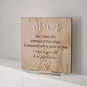 Mum square plaque