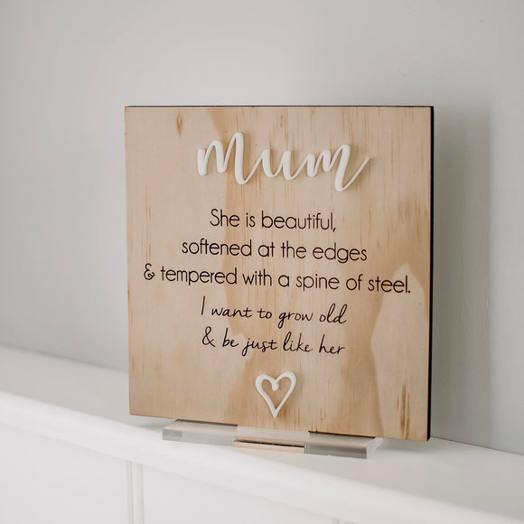 Mum square plaque