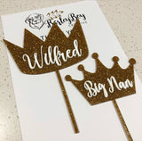 Crown 2 tone cake topper