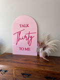 Arched Acrylic Sign + acrylic text (large) version 2