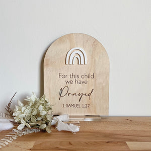 For this child we have prayed.. plaque