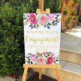 Corflute sign (pink/white/gold floral)