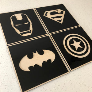 Superhero signs (set of 4)