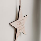 Star engraved pine plaque (twinkle twinkle little star)