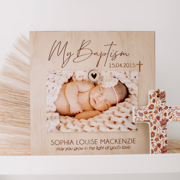 Baptism photo frame customised