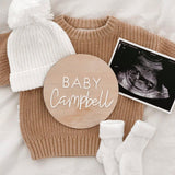 Pine + acrylic Baby Announcement plaque