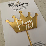 Crown 2 tone cake topper (style 2)