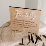 Family Plaque (much more than a word)