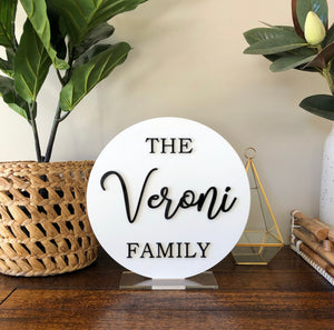 Family Name Acrylic Sign