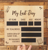 My First Day/My Last Day Plaque (25cm square)