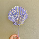 Shell Cake topper with name (3 colour)
