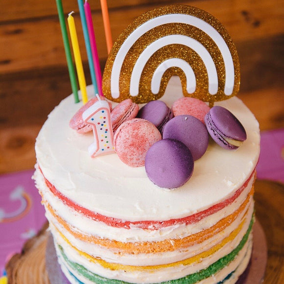Rainbow cake topper