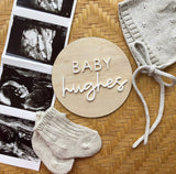 Pine + acrylic Baby Announcement plaque