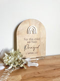 For this child we have prayed.. plaque