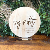 Pine engraved plaque + clear acrylic base