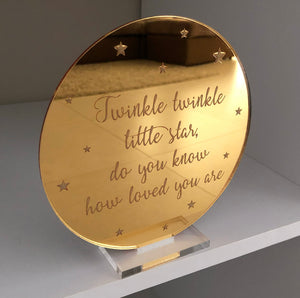 Mirror engraved plaque (twinkle twinkle)