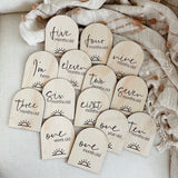 Milestone plaques arch + sun (set of 14)