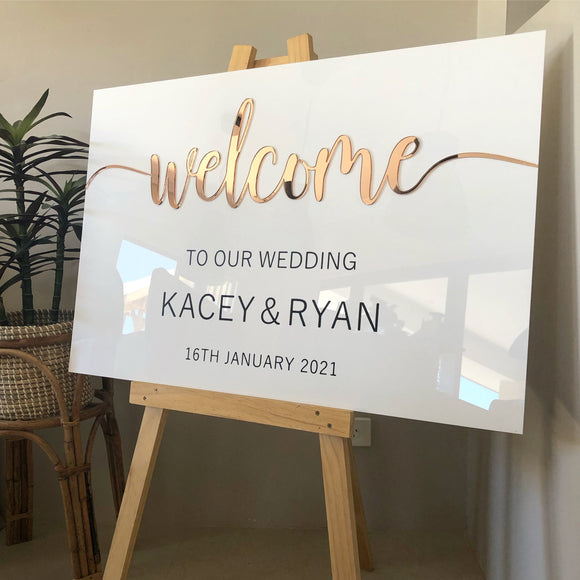 Welcome Sign - 2 colour acrylic + vinyl