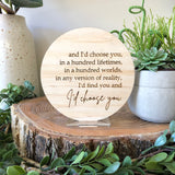 I choose you/ I’d choose you plaque (choice of 1 or 2)