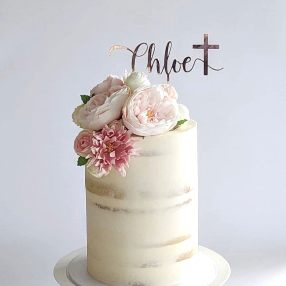 Baptism cake topper