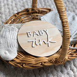 Pine + acrylic Baby Announcement plaque
