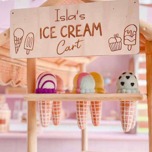 Ice cream cart Sign (text can be customised)